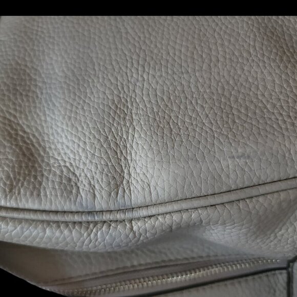 Michael Kors Large Abbey Backpack, Pearl Grey, Pebble Leather, Used main image 9